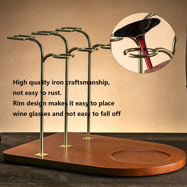 House of Hampton® Inderjit Tabletop Wine Glass Rack in Brown Wayfair